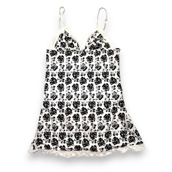 Jessica Simpson Elegant Floral Slip Dress with Lace Trim Size Medium - Picture 2 of 9